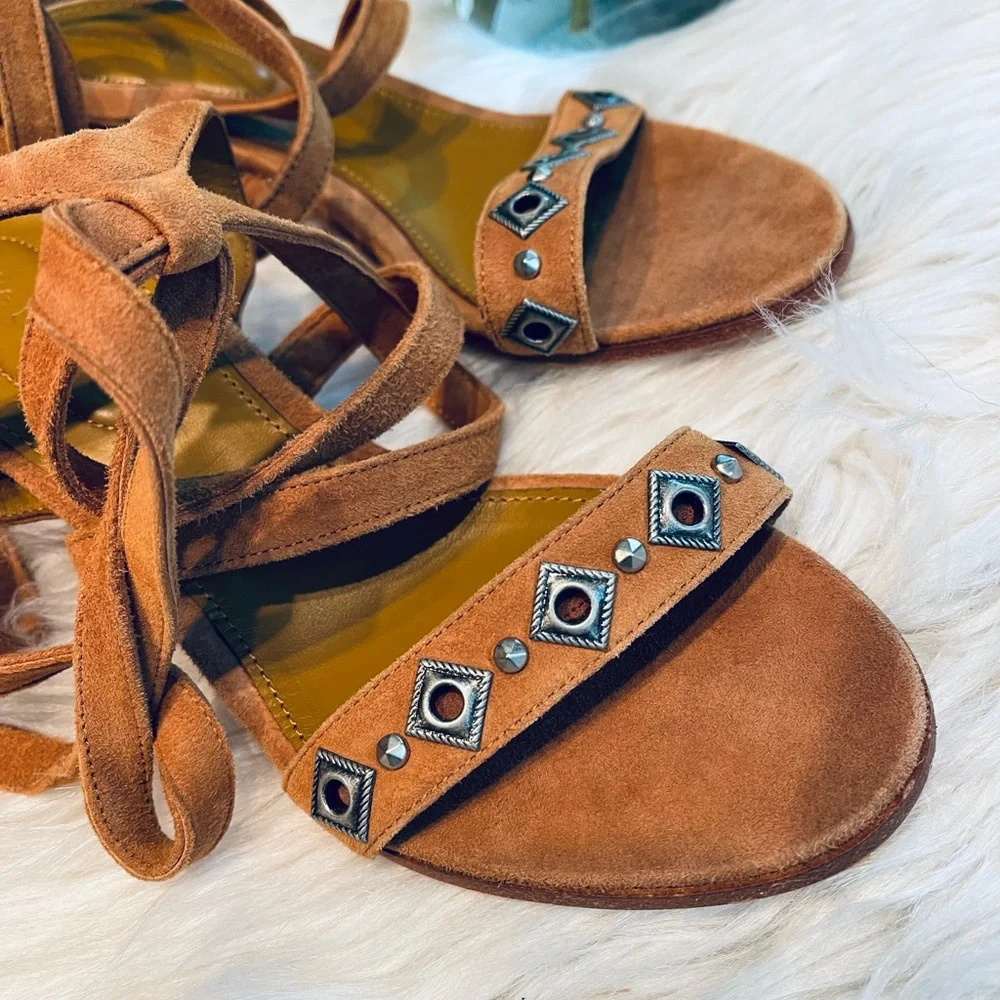 The Kooples Strappy Stud Block Heel Sandals - Picture 6 of 11